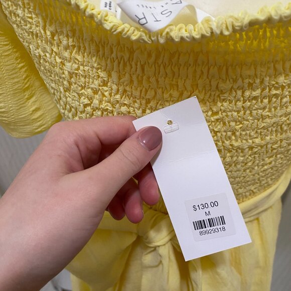 ASTR THE LABEL - Sonnet Puff Sleeve Midi Dress in Pastel Yellow. Size Medium. - Picture 2 of 2